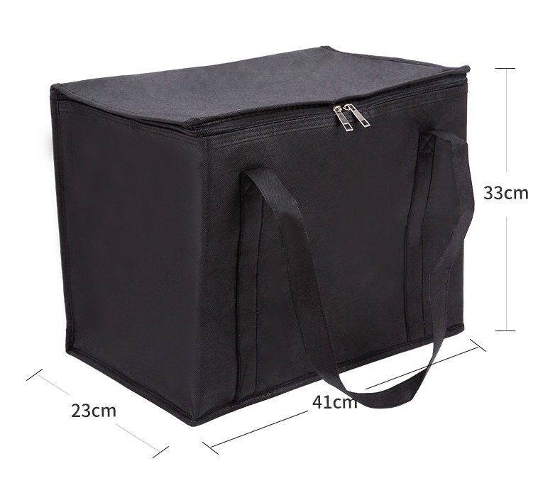 Non-Woven Foil-Lined Insulated Bag, Keep Food Hot or Cold for Hours - Portable Thermal Cooler for Grocery, Takeaway & Outdoor Events